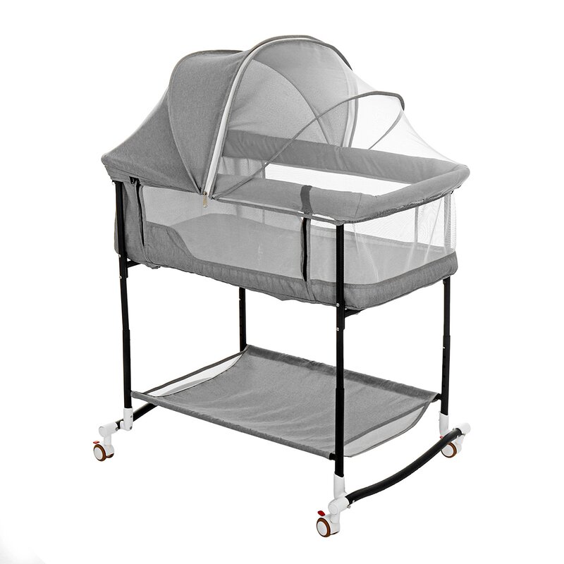 Zoomie Kids Cradle Bedside Crib for Baby 4 in 1 Movable Beside Bassinet with Mosquito Nets Wayfair Canada